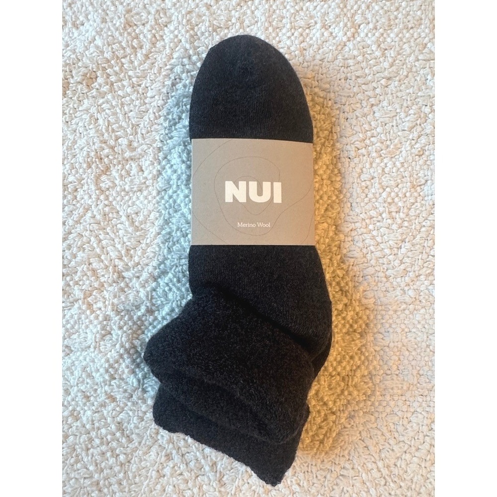 NUI Organics Lounge Socks Charcoal 7/9y